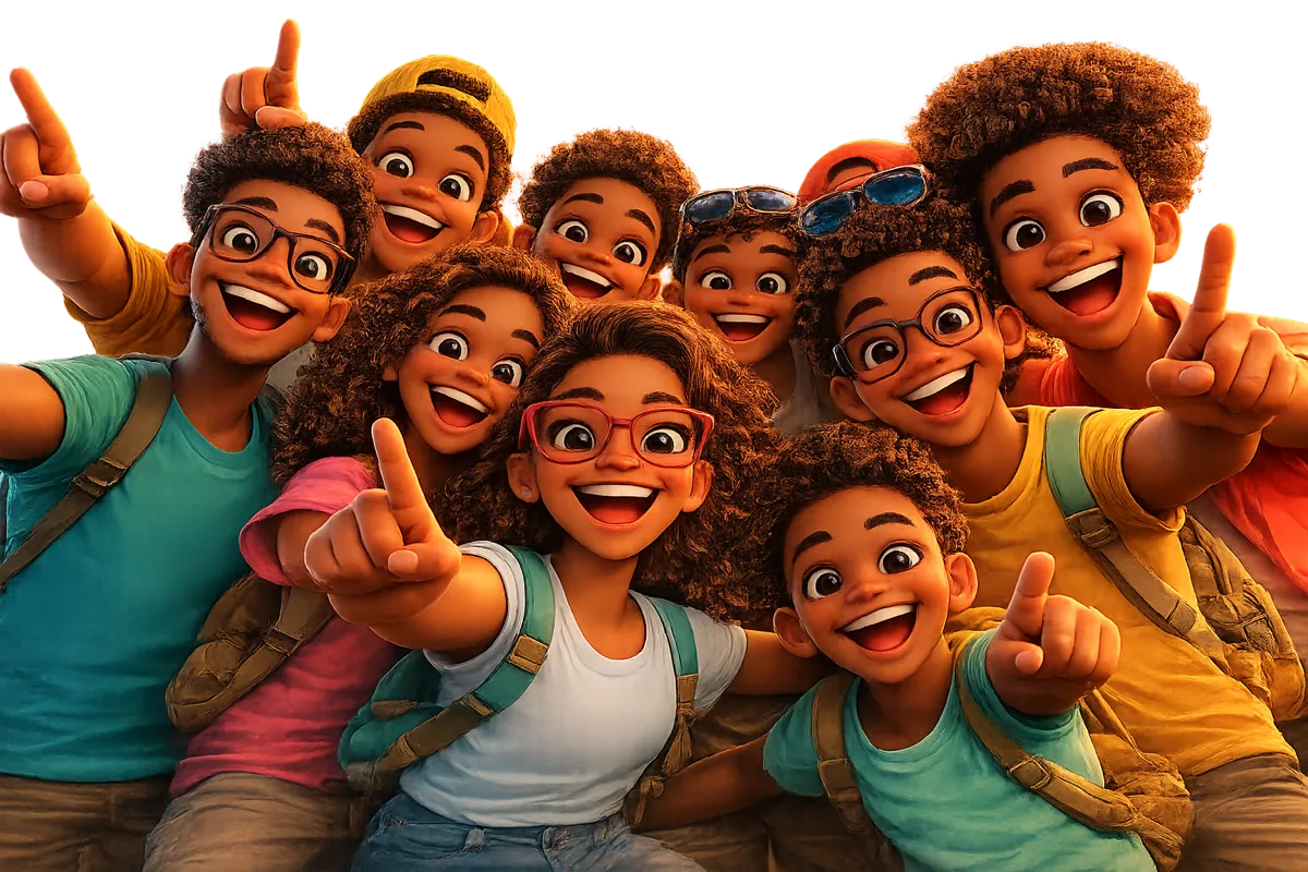 Smiling children learning with WifiCombat